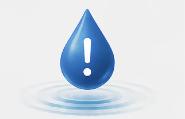 Blue water drop icon indicating possible leak